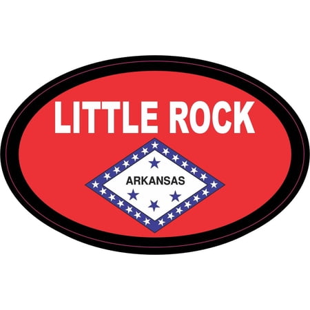 4in x 2.5in Oval Arkansas Flag Little Rock Sticker