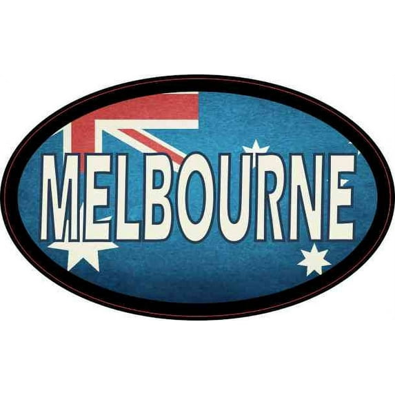 4in x 2.5in Oval Australian Flag Melbourne Sticker