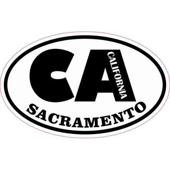 4in x 2.5in Oval CA Sacramento California Sticker