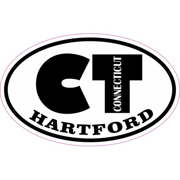 4in x 2.5in Oval CT Hartford Connecticut Sticker