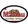 thumbnail image 1 of 4in x 2.5in Oval Californian Flag Malibu Sticker, 1 of 1