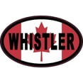 thumbnail image 1 of 4in x 2.5in Oval Canadian Flag Whistler Vinyl Sticker, 1 of 3