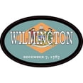 thumbnail image 1 of 4in x 2.5in Oval Delaware Flag Wilmington Sticker, 1 of 2