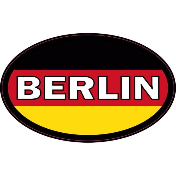 4in x 2.5in Oval German Flag Berlin Sticker