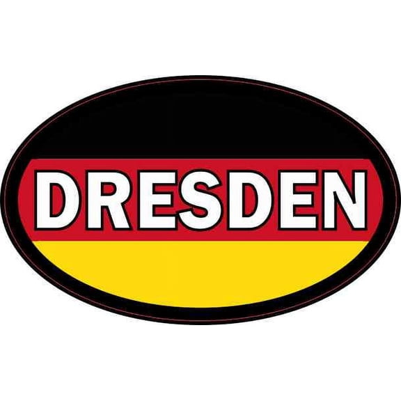 4in x 2.5in Oval German Flag Dresden Sticker
