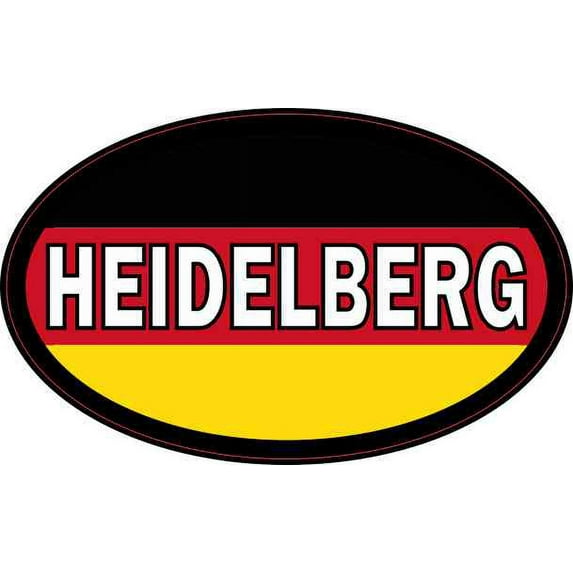 4in x 2.5in Oval German Flag HeidelBerg Sticker