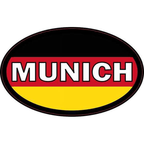 4in x 2.5in Oval German Flag Munich Sticker
