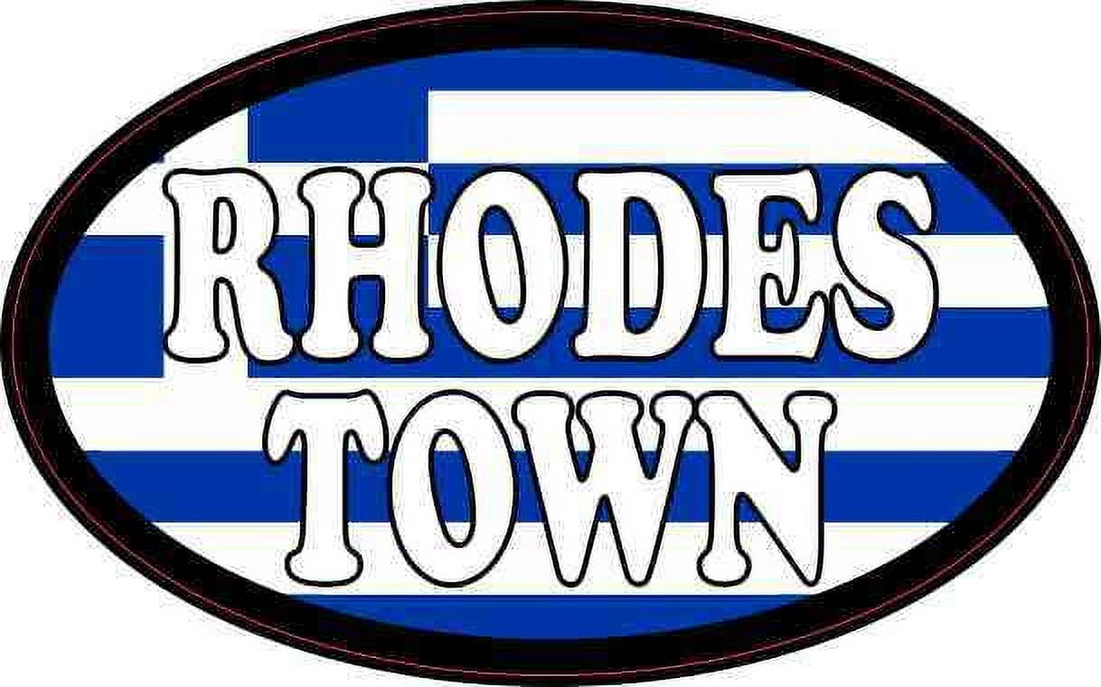 4in x 2.5in Oval Greek Flag Rhodes Town Sticker - Walmart.com