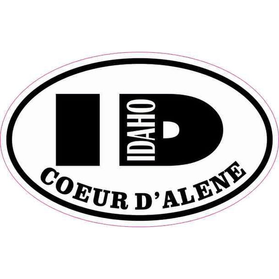 4in x 2.5in Oval ID Coeur dAlene Idaho Sticker
