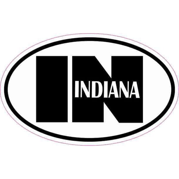 4in x 2.5in Oval IN Indiana Vinyl Sticker