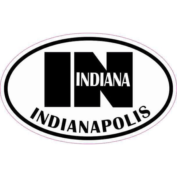 4in x 2.5in Oval IN Indianapolis Vinyl Sticker
