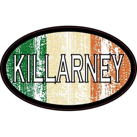4in x 2.5in Oval Irish Flag Killarney Sticker