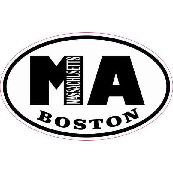 4in x 2.5in Oval MA Boston Massachusetts Sticker