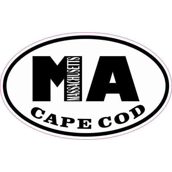 4in x 2.5in Oval MA Cape Cod Massachusetts Sticker