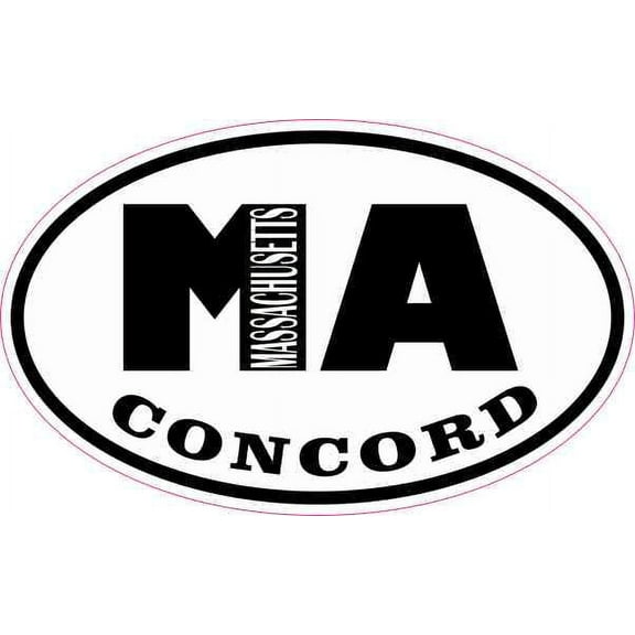 4in x 2.5in Oval MA Concord Massachusetts Sticker