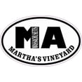 thumbnail image 1 of 4in x 2.5in Oval MA Martha's Vineyard Massachusetts Sticker, 1 of 3