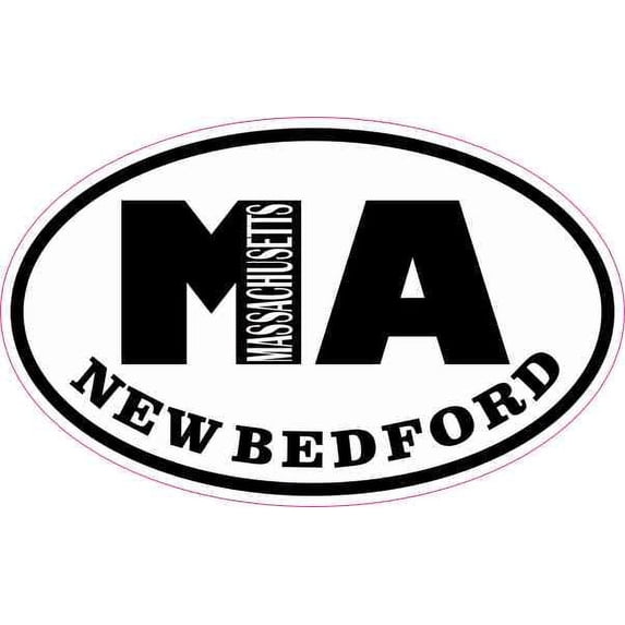 4in x 2.5in Oval MA New Bedford Massachusetts Sticker