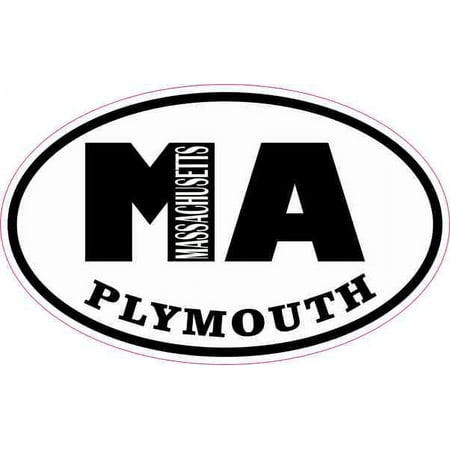 4in x 2.5in Oval MA Plymouth Massachusetts Sticker