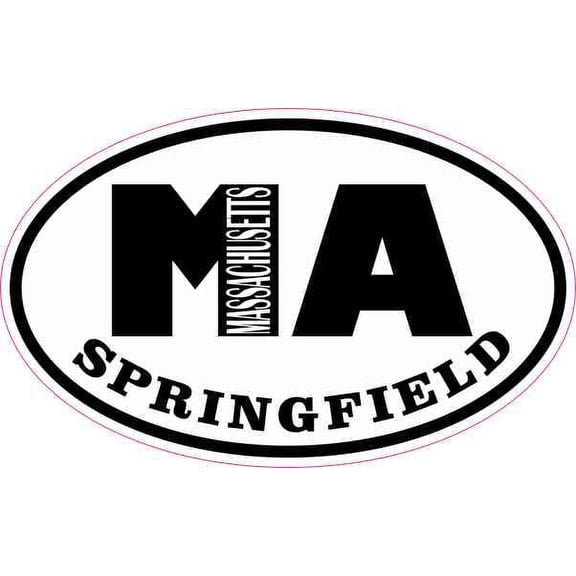 4in x 2.5in Oval MA Springfield Massachusetts Sticker
