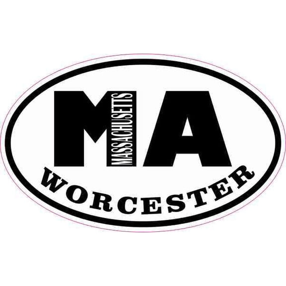 4in x 2.5in Oval MA Worcester Massachusetts Sticker