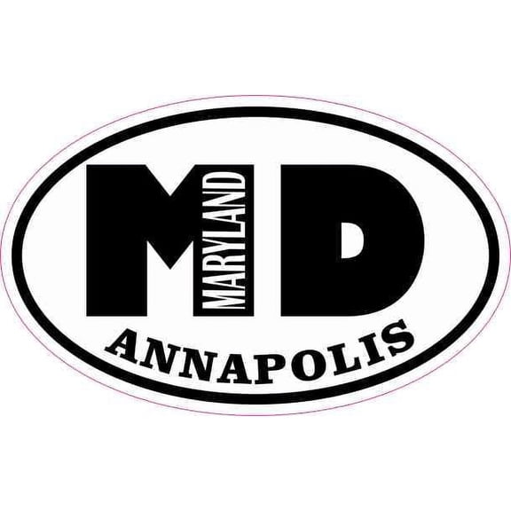 4in x 2.5in Oval MD Annapolis Maryland Sticker