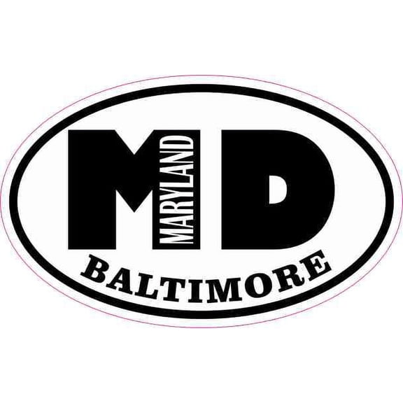 4in x 2.5in Oval MD Baltimore Maryland Sticker