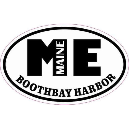 4in x 2.5in Oval ME Boothbay Harbor Maine Sticker