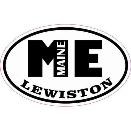 4in x 2.5in Oval ME Lewiston Maine Sticker