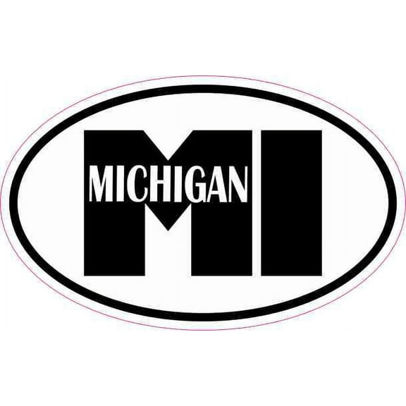 4in x 2.5in Oval MI Michigan Vinyl Sticker