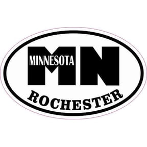 4in x 2.5in Oval MN Rochester Minnesota Sticker