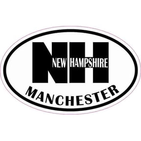 4in x 2.5in Oval Manchester NH Vinyl Sticker