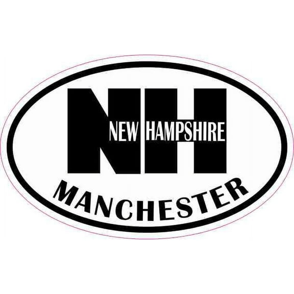 4in x 2.5in Oval Manchester NH Vinyl Sticker