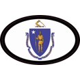 thumbnail image 1 of 4in x 2.5in Oval Massachusetts Flag Sticker, 1 of 3
