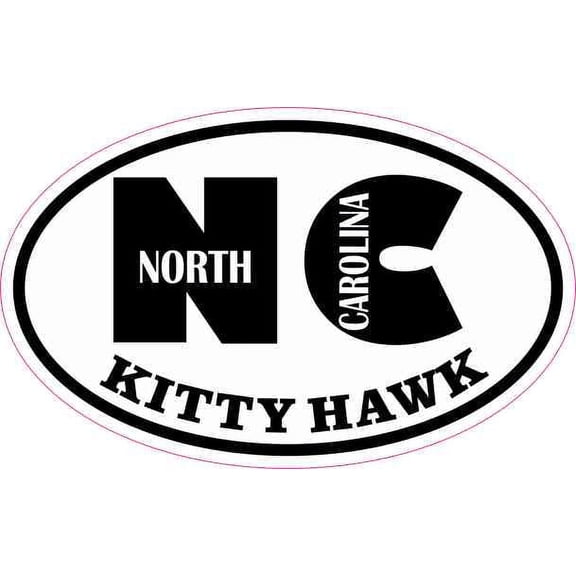 4in x 2.5in Oval NC Kitty Hawk North Carolina Sticker