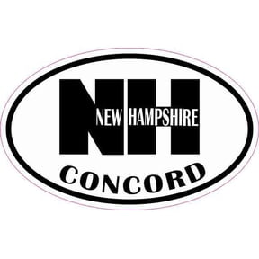 4in x 2.5in Oval NH Concord Vinyl Sticker