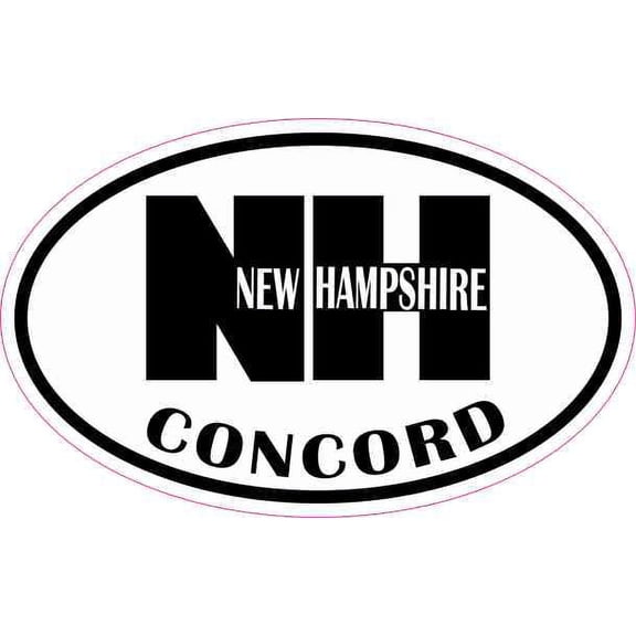 4in x 2.5in Oval NH Concord Vinyl Sticker