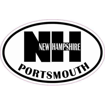 4in x 2.5in Oval NH Portsmouth Vinyl Sticker