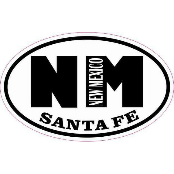 4in x 2.5in Oval NM Santa Fe New Mexico Sticker