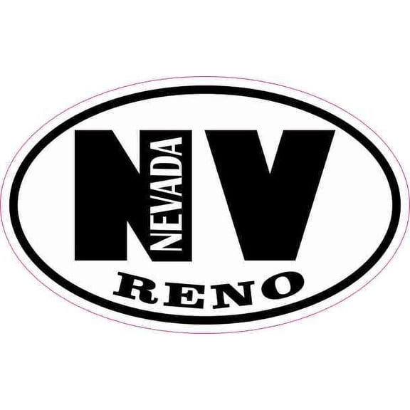 4in x 2.5in Oval NV Reno Nevada Sticker