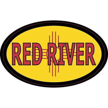 4in x 2.5in Oval New Mexico Flag Red River Sticker