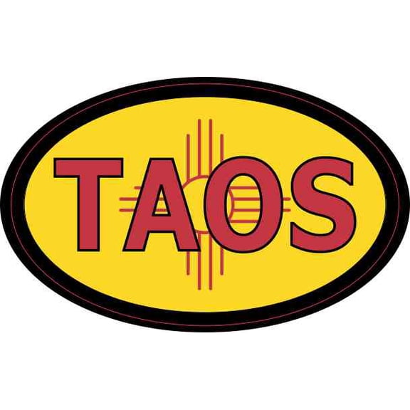4in x 2.5in Oval New Mexico Flag Taos Sticker