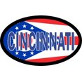 thumbnail image 1 of 4in x 2.5in Oval Ohio Flag Cincinnati Sticker, 1 of 9