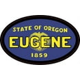 thumbnail image 1 of 4in x 2.5in Oval Oregon Flag Eugene Sticker, 1 of 2