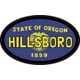 thumbnail image 1 of 4in x 2.5in Oval Oregon Flag Hillsboro Sticker, 1 of 2