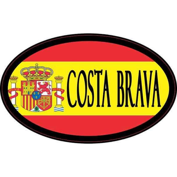 4in x 2.5in Oval Spanish Flag Costa Brava Sticker