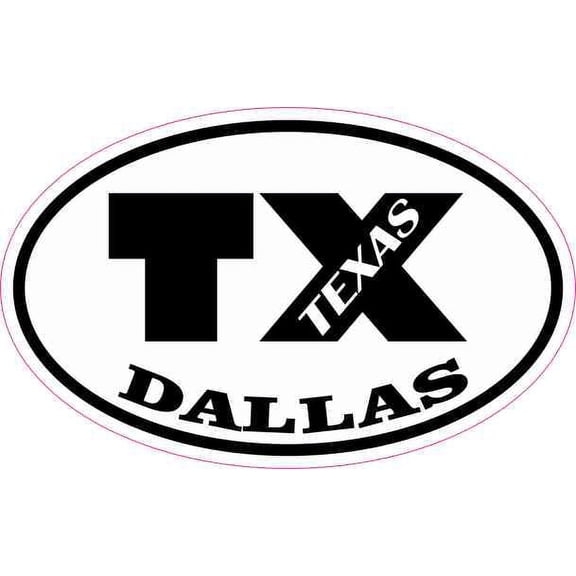 4in x 2.5in Oval TX Dallas Texas Sticker