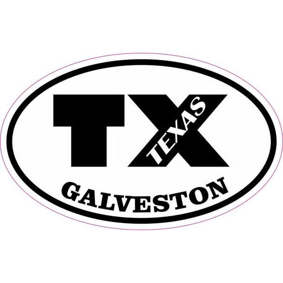 4in x 2.5in Oval TX Galveston Texas Sticker