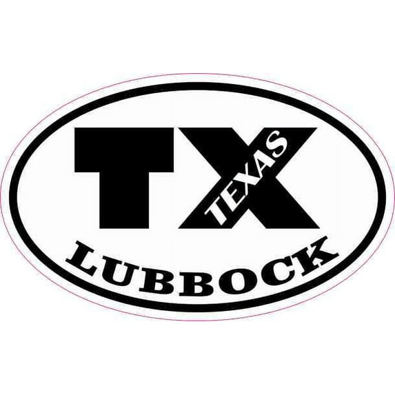 4in x 2.5in Oval TX Lubbock Texas Sticker