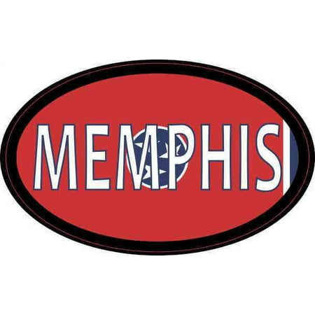 4in x 2.5in Oval Tennessee Flag Memphis Sticker