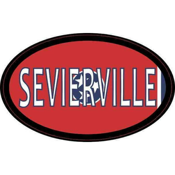 4in x 2.5in Oval Tennessee Flag Sevierville Sticker